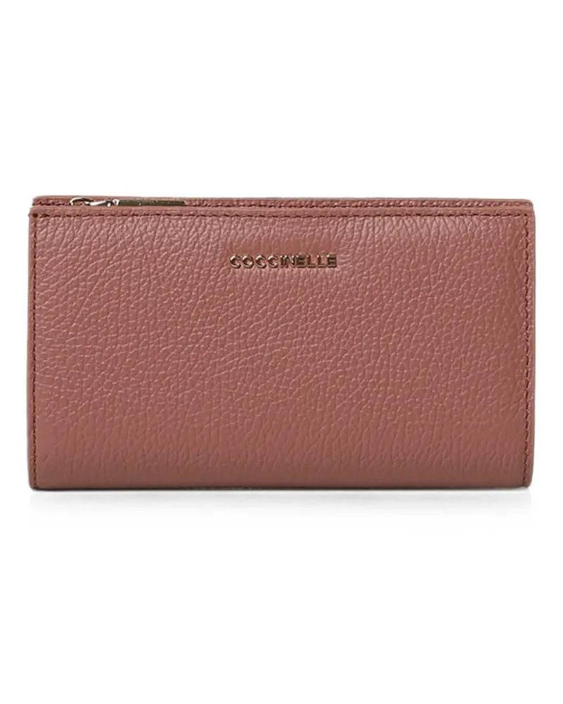 Coccinelle medium Metallic logo-plaque wallet - Rosa Rosa