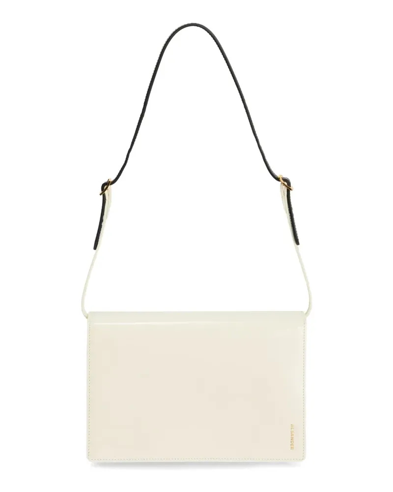 Jil Sander File logo-print foldover shoulder bag - Weiß Weiß