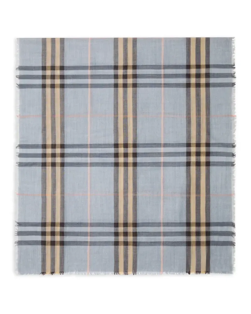 Burberry Wendbarer Seidenschal mit Check - Blau Blau