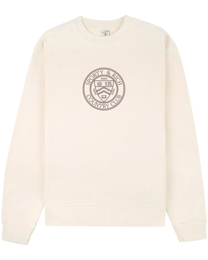 SPORTY & RICH Connecticut Crest Sweatshirt - Nude Nude