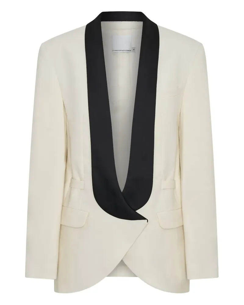 Christopher Esber Smoking-Blazer mit Kontrastrevers - Weiß Weiß