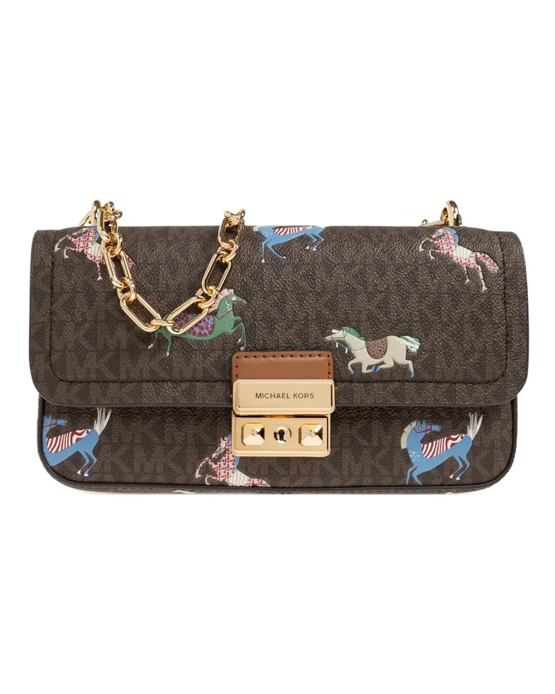 Michael Kors Tribeca horse-print crossbody bag - Braun Braun