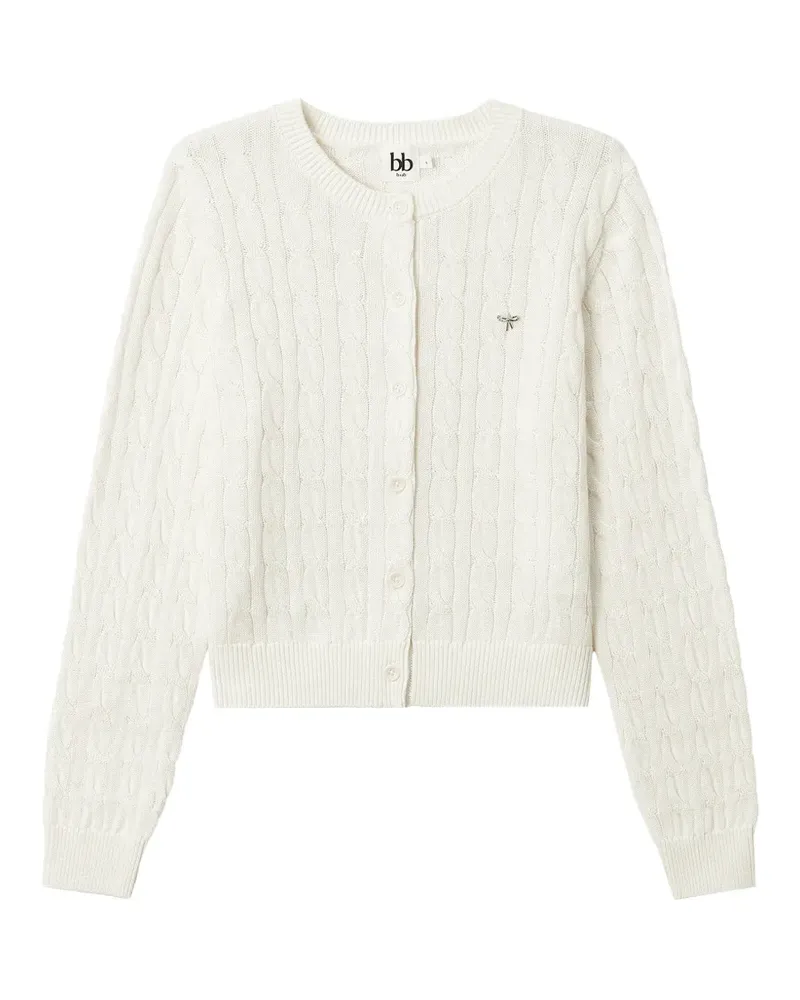 b+ab cable-knit bow-detail cardigan - Nude Nude