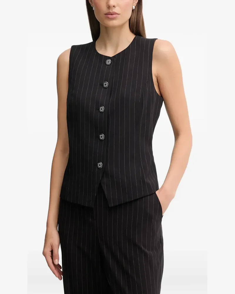 DKNY pinstripe buttoned top - Schwarz Schwarz