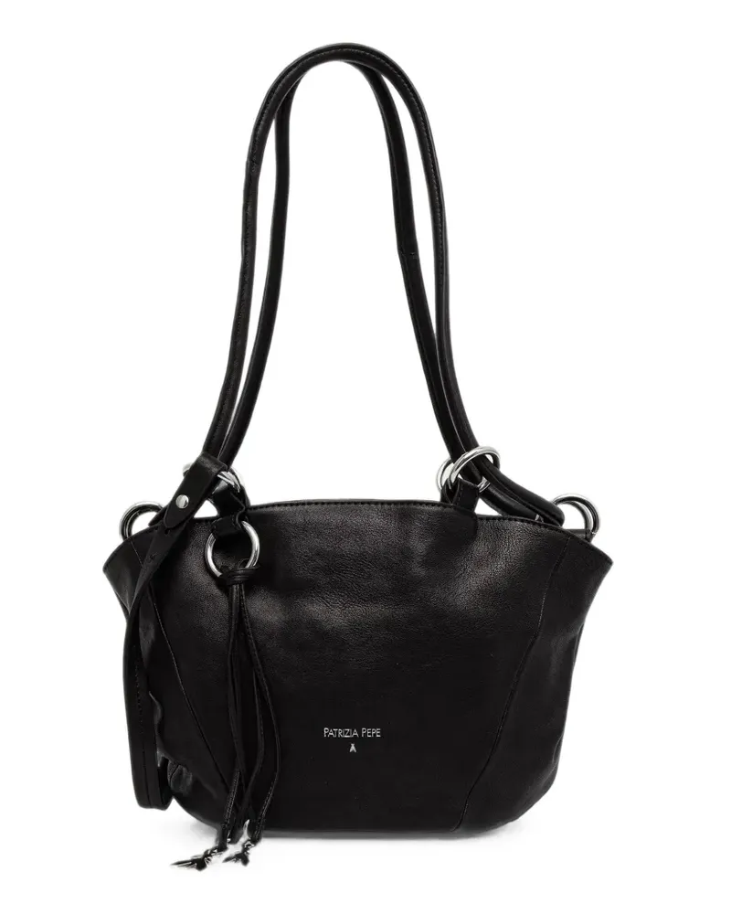Patrizia Pepe Tote Bag mit Lederbesatz - Schwarz Schwarz