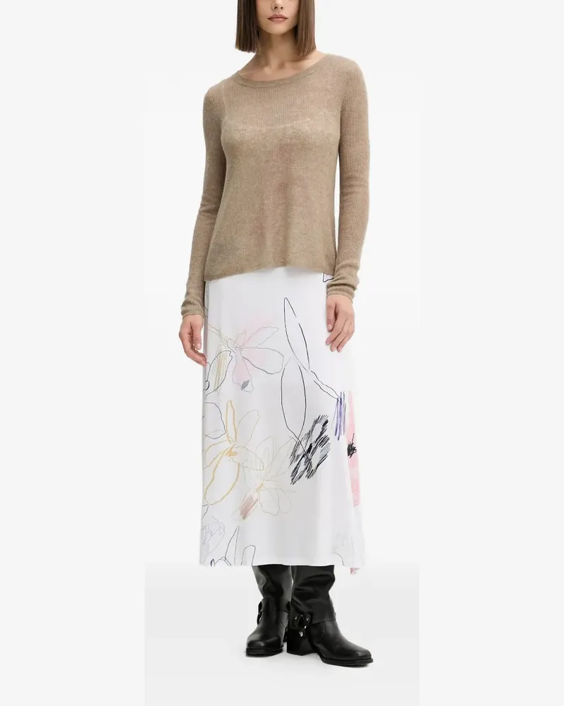 Desigual floral print midi dress (set of two) - Weiß Weiß