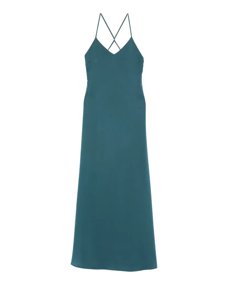 AlphaTauri cross-strap V-neck maxi dress - Blau Blau