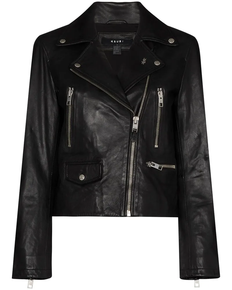 ksubi Klassische Bikerjacke - Schwarz Schwarz