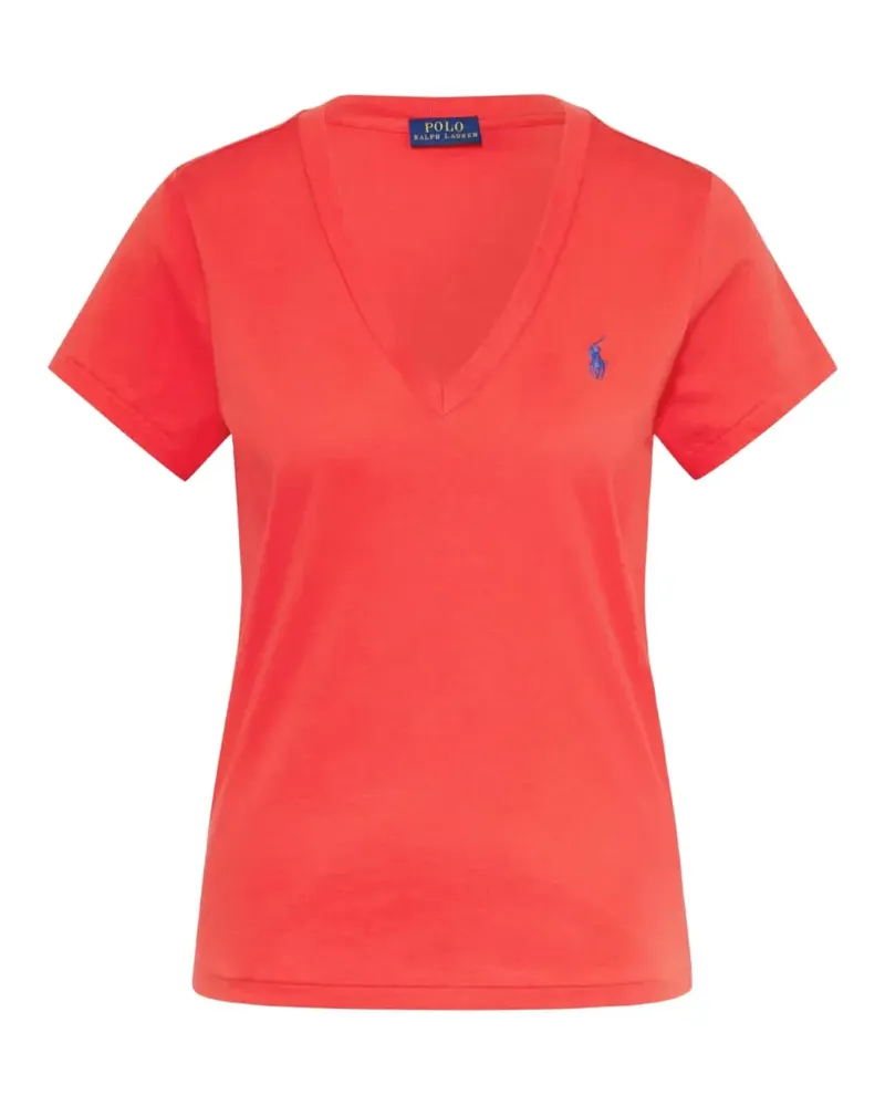 Ralph Lauren logo-embroidered V-neck T-shirt - Rot Rot