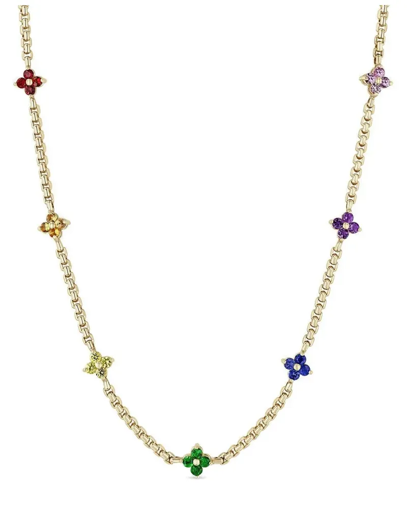 ZOË CHICCO 14kt Quad Box Gelbgoldhalskette mit Saphiren Gold