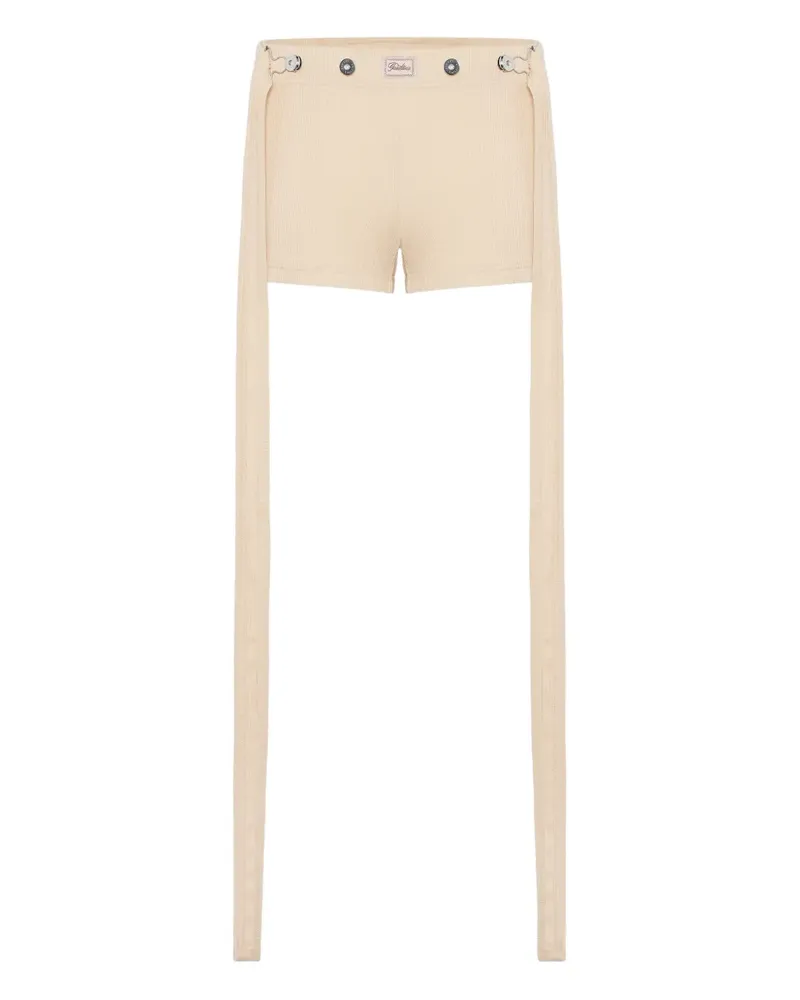 Jean Paul Gaultier Gerippte Shorts mit Patch-Detail - Nude Nude