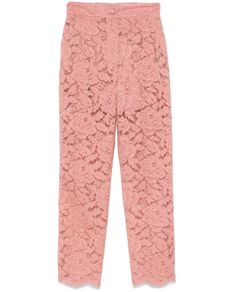 Dolce & Gabbana Hose mit Blumenspitze - Rosa Rosa
