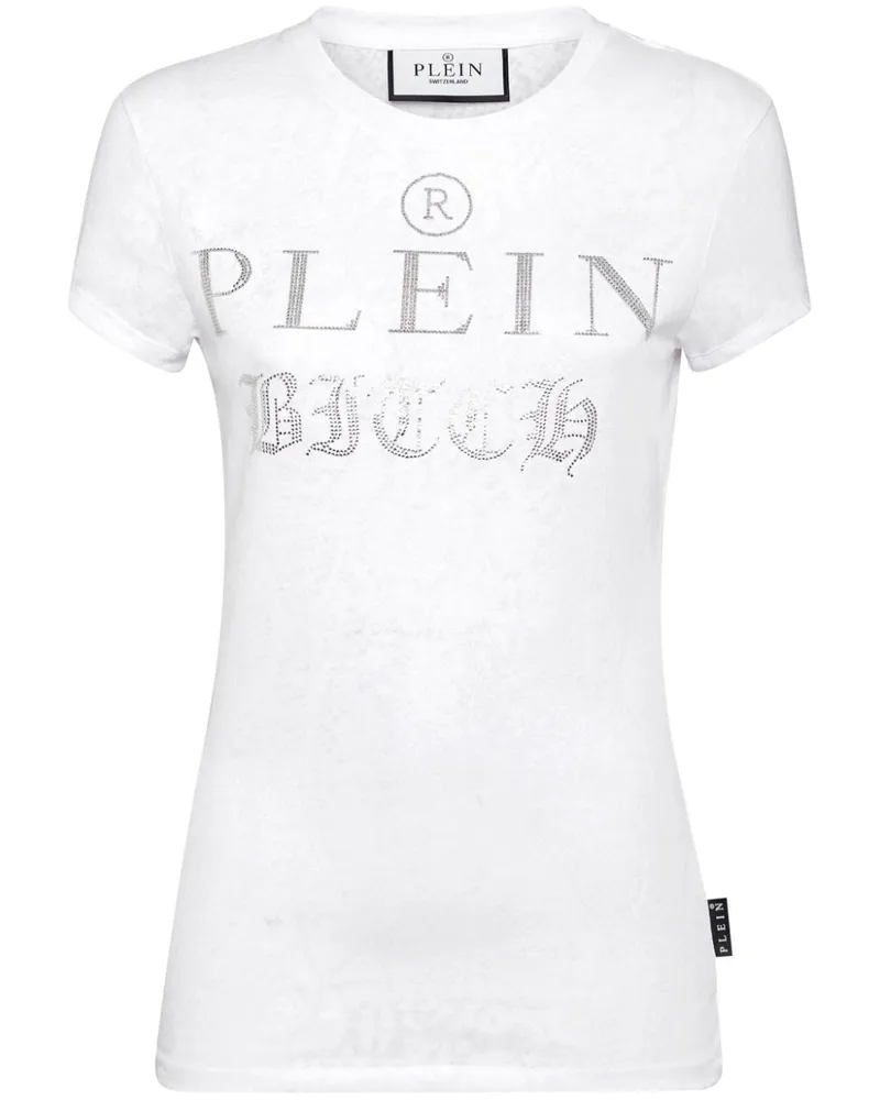 Philipp Plein T-Shirt mit Logo-Verzierung - Weiß Weiß
