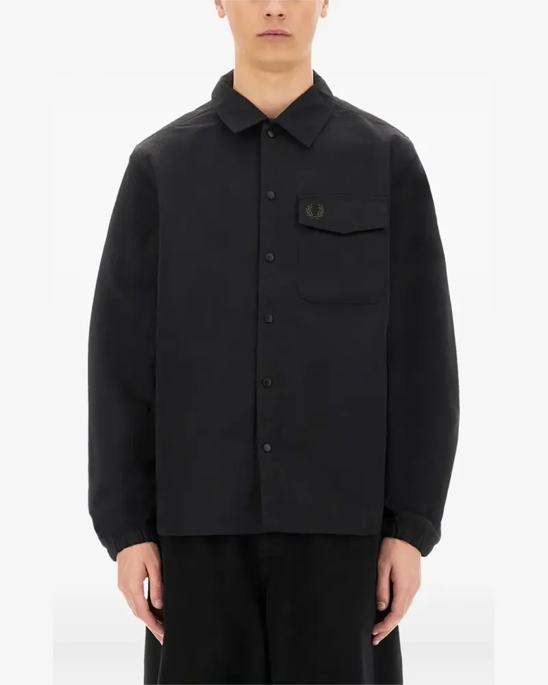 Fred Perry Hemdjacke mit Logo-Stickerei - Schwarz Schwarz