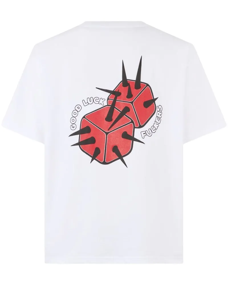 GCDS Spikey Dice Oversized-T-Shirt - Weiß Weiß