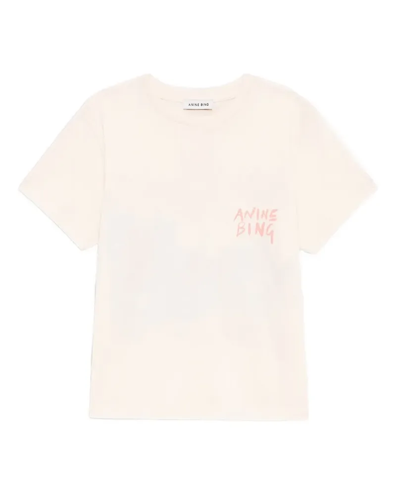 Anine Bing Shelley T-Shirt mit grafischem Print - Nude Nude