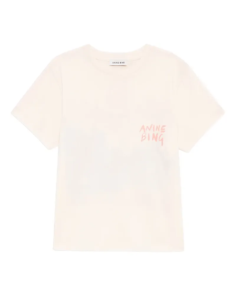 Anine Bing Shelley graphic-print T-shirt - Nude Nude