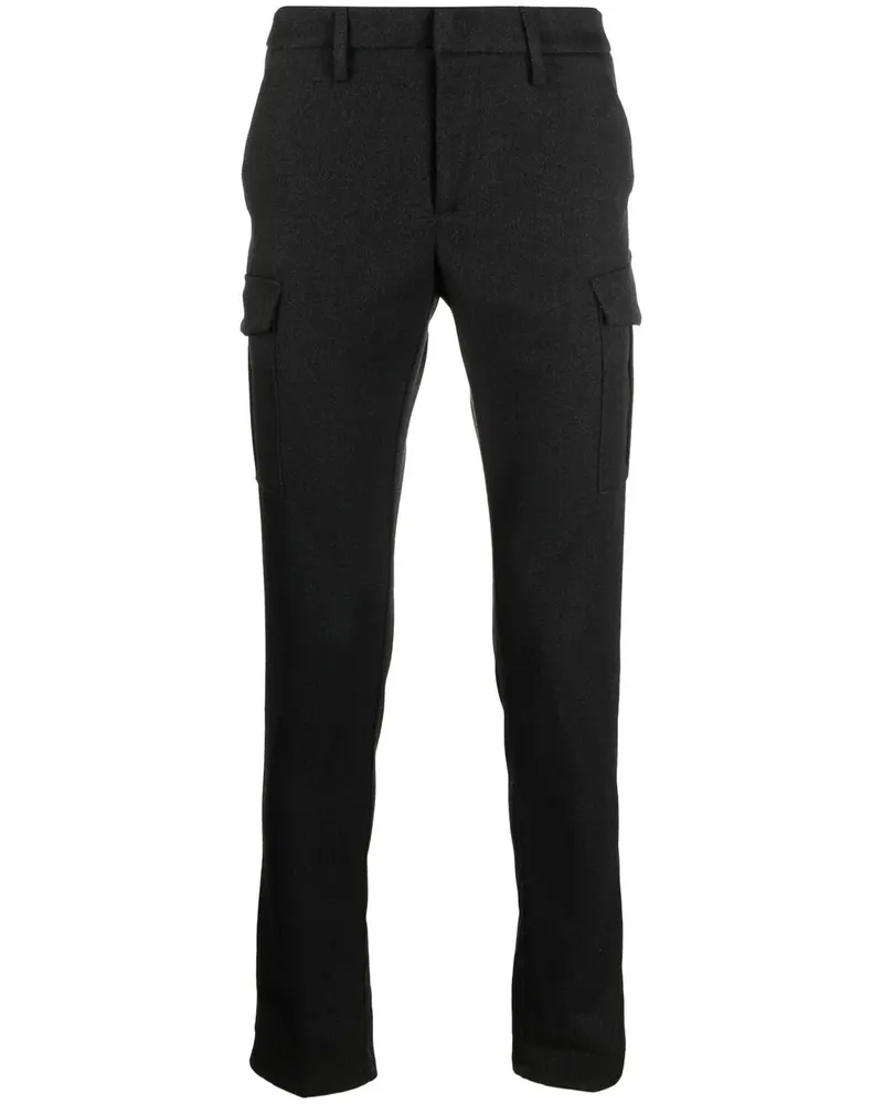 Dondup Halbhohe Straight-Leg-Hose - Schwarz Schwarz