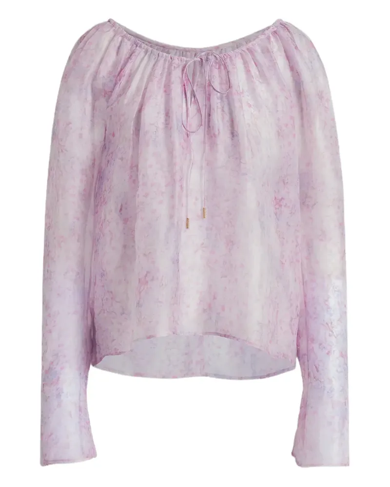 Alberta Ferretti Bluse mit Blumenmuster - Weiß Weiß