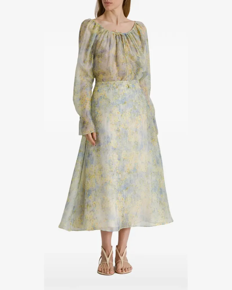 Alberta Ferretti Bluse mit Blumenmuster - Gelb Gelb