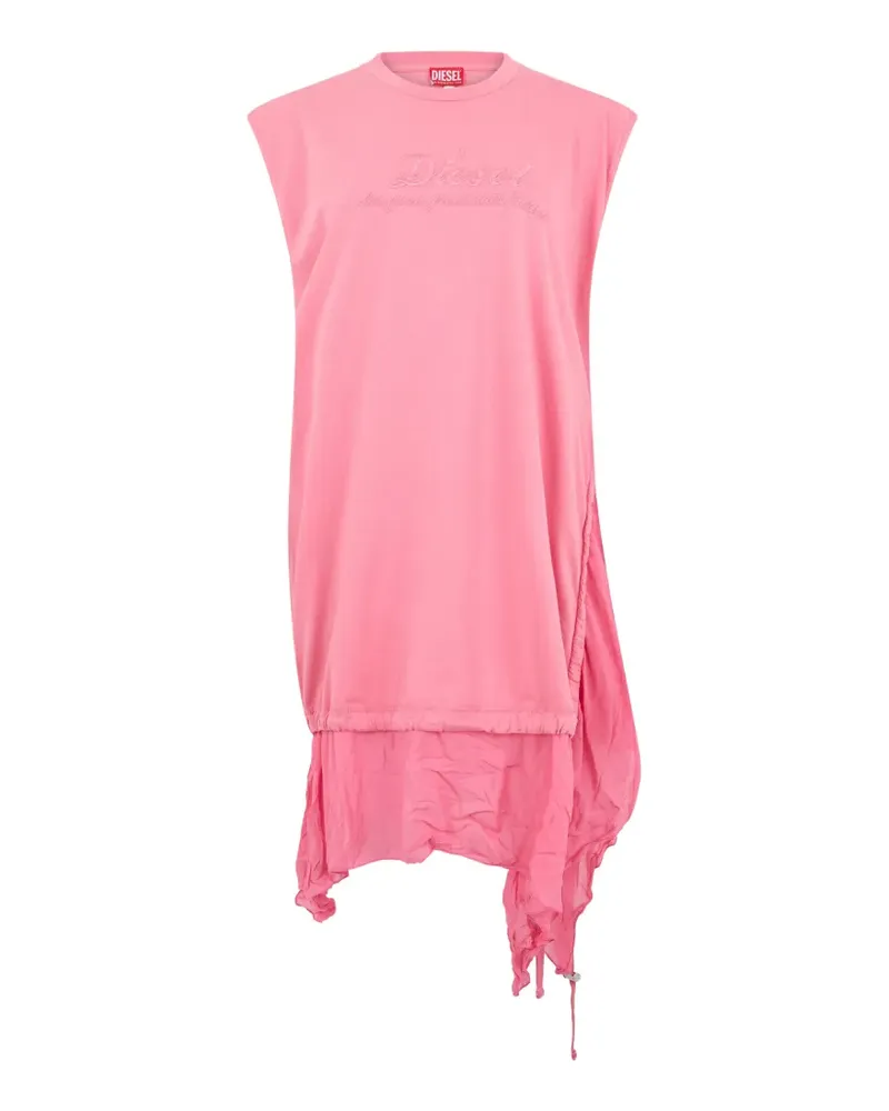 Diesel Asymmetrisches Minikleid mit Logo - Rosa Rosa