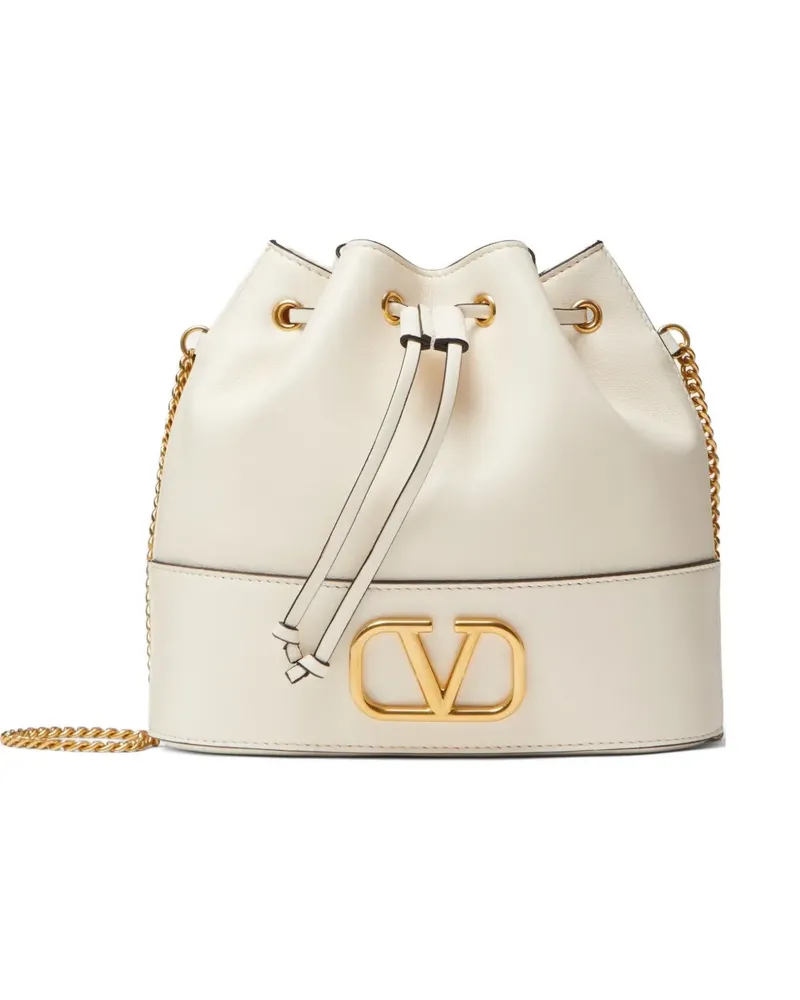 Valentino Garavani mini VLogo signature bucket bag in nappa leather - Nude Nude