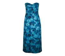Schulterfreies Midikleid - Blau