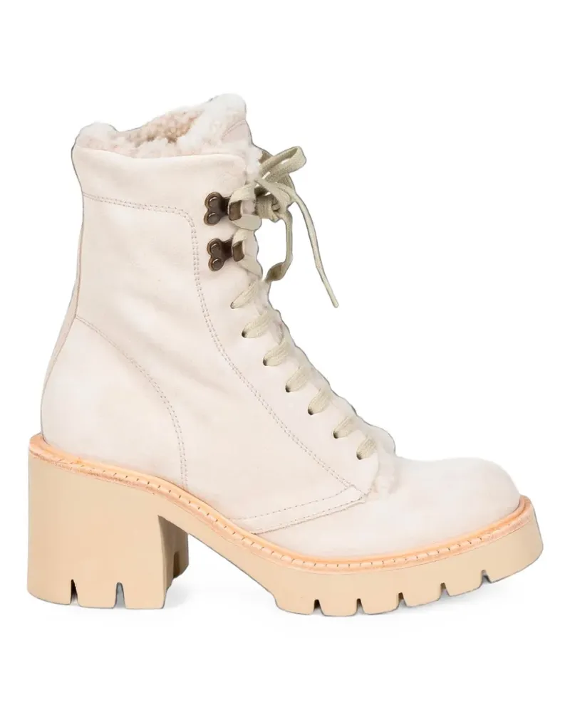 Pedro Garcia Schnürstiefeletten mit Shearling-Futter - Nude Nude