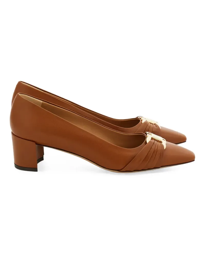 Ferragamo Pumps mit Gancini-Detail - Braun Braun