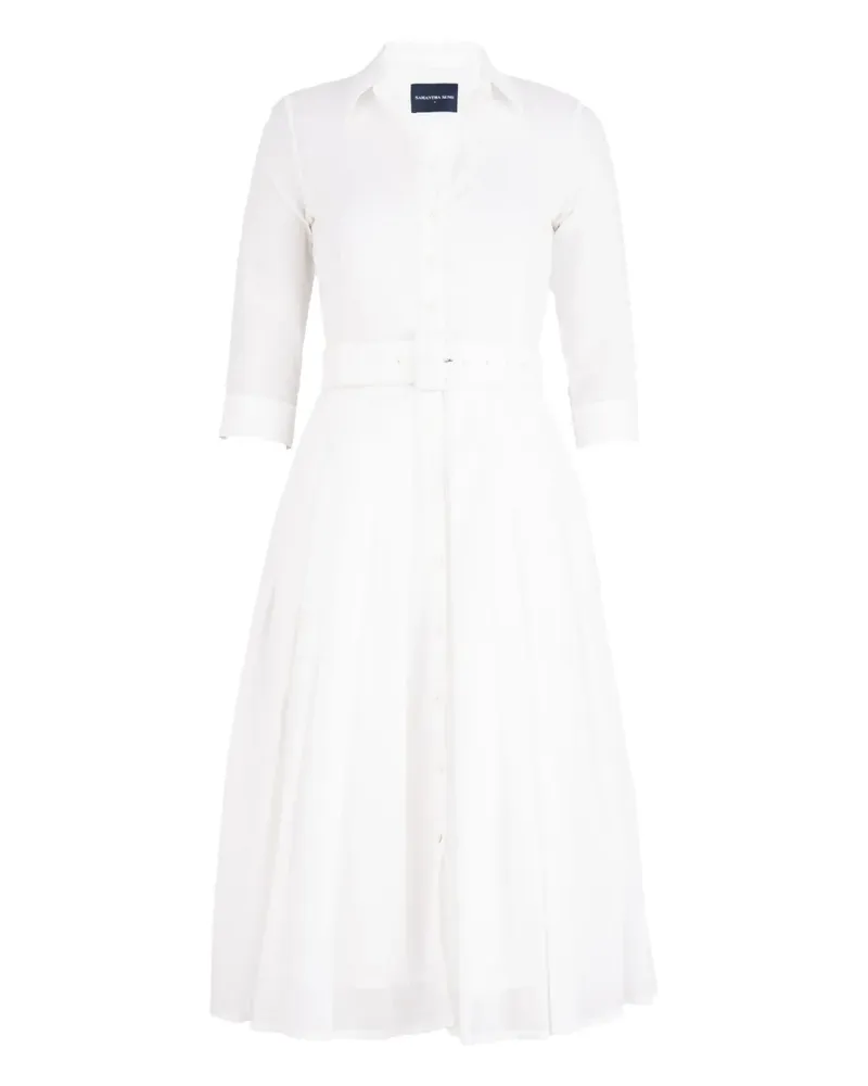 Samantha Sung Audrey Hemdkleid mit Gürtel - Weiß Weiß