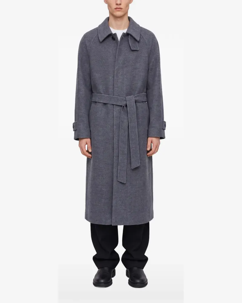 Dunst belted raglan-sleeve coat - Grau Grau