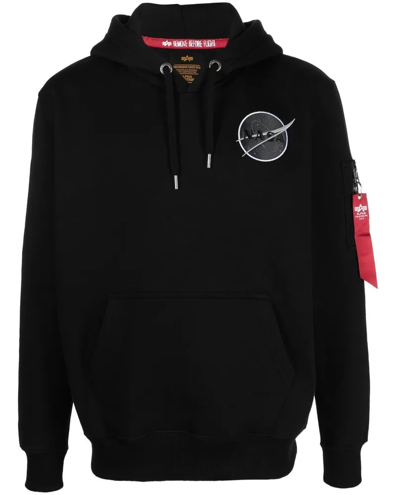 Alpha Industries Hoodie mit grafischem Print - Schwarz Schwarz