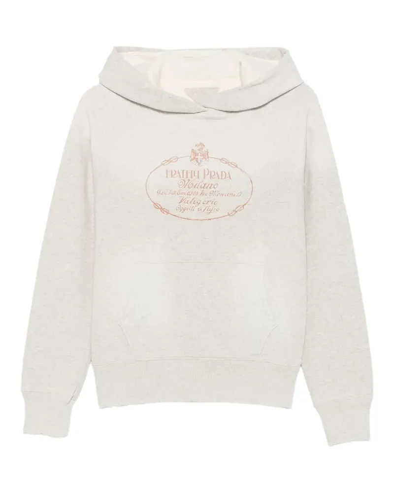 Prada Hoodie mit Logo-Print - Grau Grau