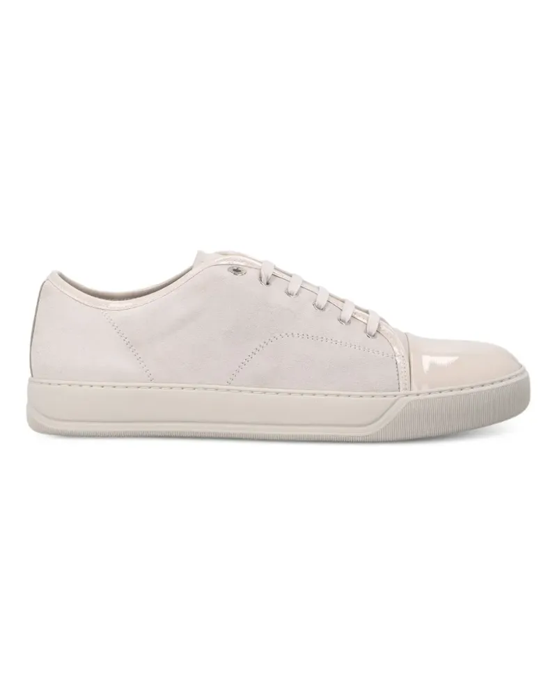 Lanvin patent-toe suede sneakers - Nude Nude