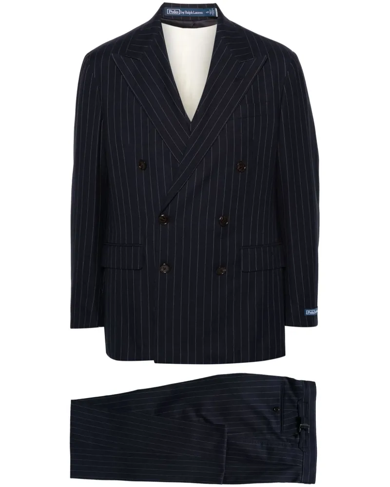 Ralph Lauren Doppelreihiger Anzug mit Nadelstreifen - Blau Blau