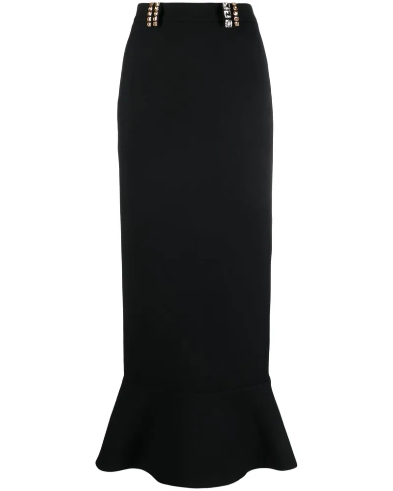 V:PM ATELIER Maxirock mit Kristallen - Schwarz Schwarz