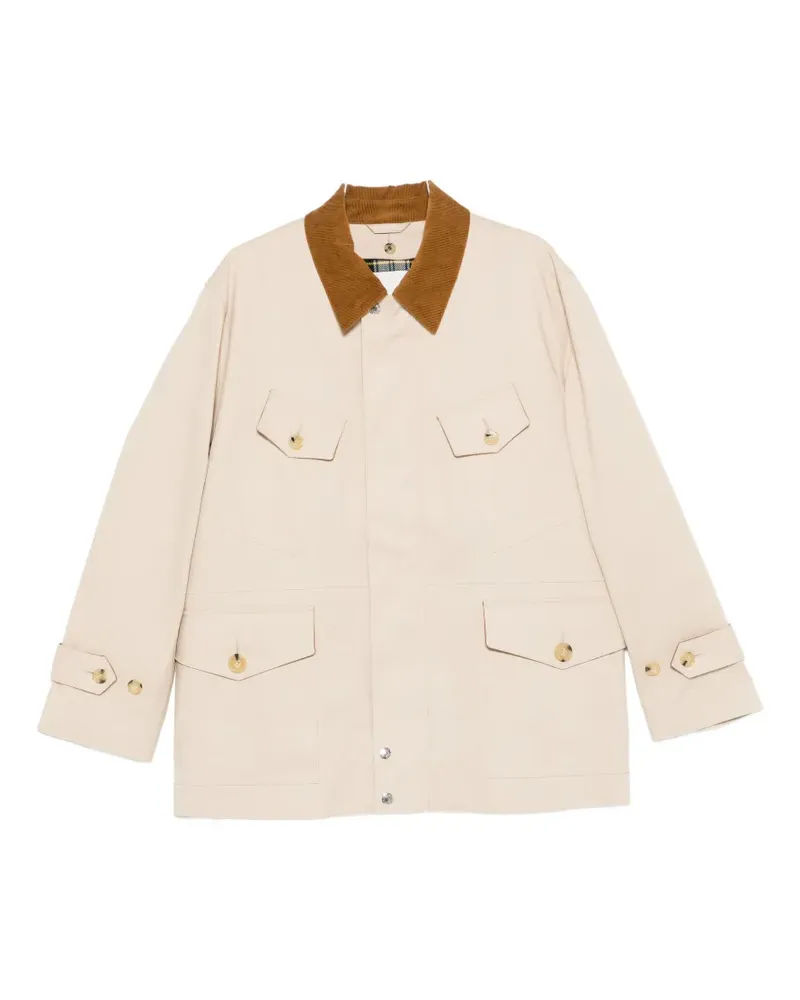 MACKINTOSH Jedburgh corduroy-collar flap-pockets jacket - Nude Nude
