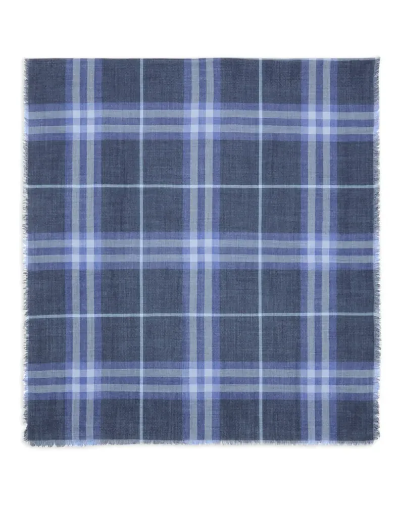 Burberry Wendbarer Seidenschal mit Check - Blau Blau