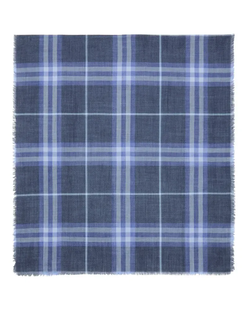 Burberry reversible Check wool silk scarf - Blau Blau