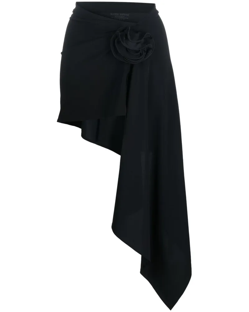 Magda Butrym Jeans-Minirock mit Rosen - Schwarz Schwarz