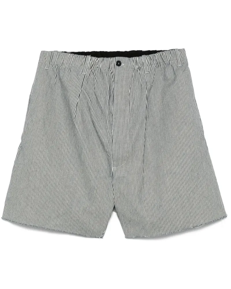 Random Identities Gestreifte Shorts - Schwarz Schwarz