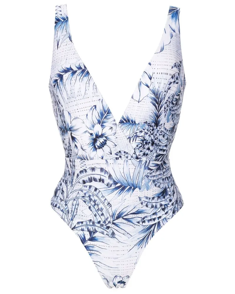 Lygia & Nanny Badeanzug mit grafischem Print - Blau Blau
