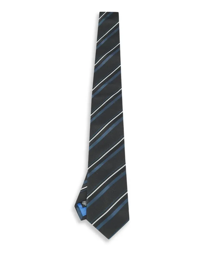 HUGO BOSS diagonal-stripe silk tie - Schwarz Schwarz