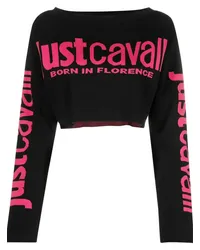 Just Cavalli Strickoberteil mit Logo-Stickerei Schwarz