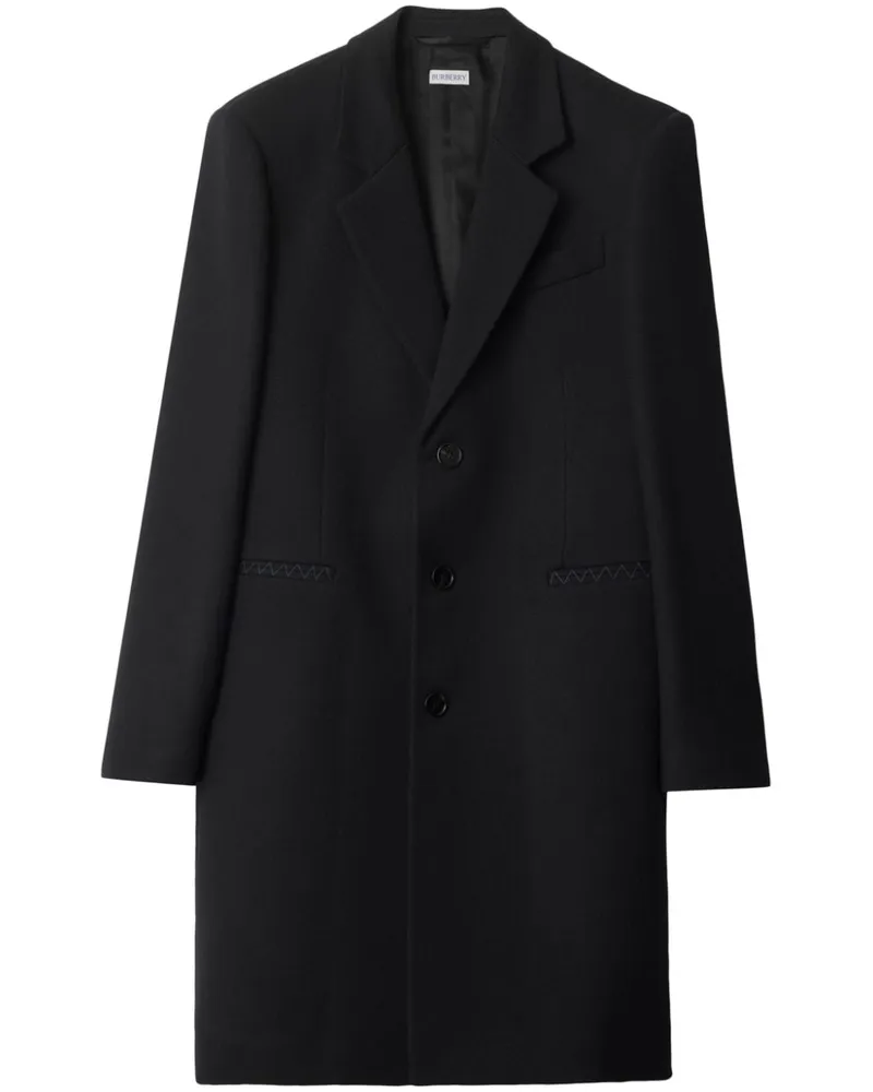 Burberry Klassischer Wollmantel - Schwarz Schwarz