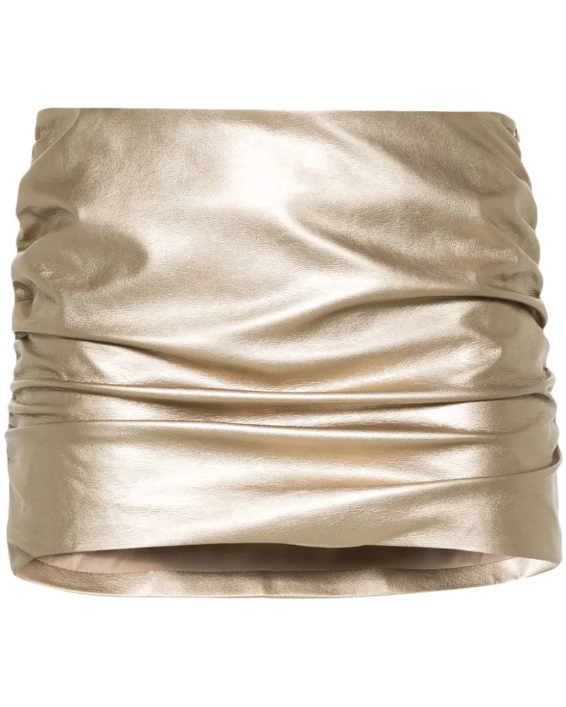 MISBHV Geraffter Minirock im Metallic-Look - Gold Gold
