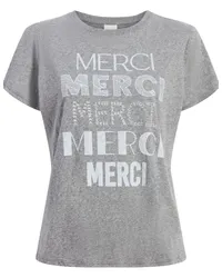 Cinq à Sept T-Shirt mit "Merci"-Print Grau