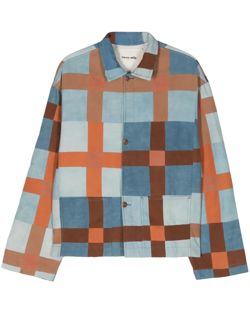 STORY mfg. Sot Jacke im Patchwork-Look - Blau Blau