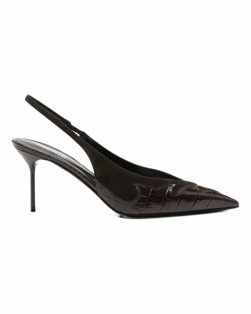 Paris Texas Lidia Queen of Hearts croc-effect slingback pumps - Braun Braun