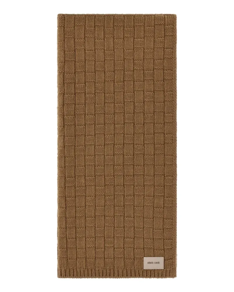 Roberto Cavalli Schal mit Etikett - Braun Braun